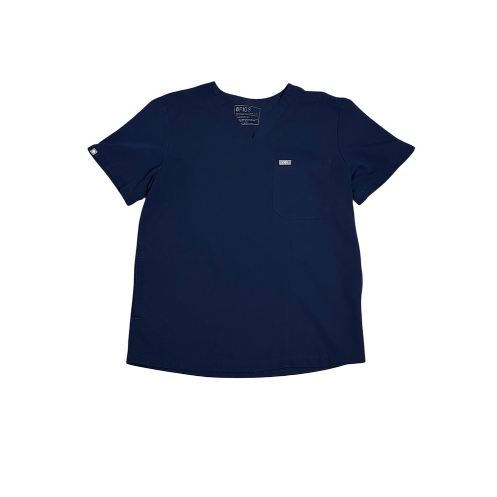 Figs Men’s Navy Chisec Three-Pocket Scrub Top, Size M